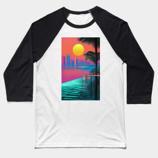 Miami Beach Popart Baseball T-Shirt